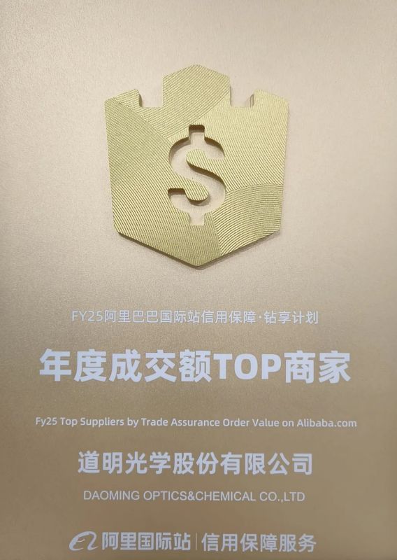 荣耀时刻丨道明光学荣获阿里国际站“年度成交额TOP商家”奖项
